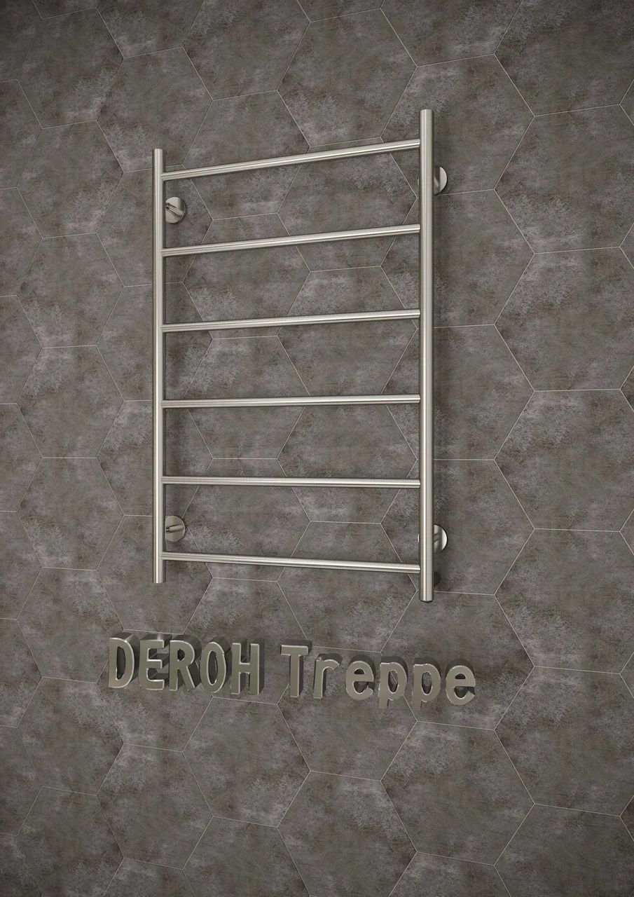 Полотенцесушитель эл. DEROH Treppe 6П 50/80 правое скрыт. подключ., 66 Вт хром фото3