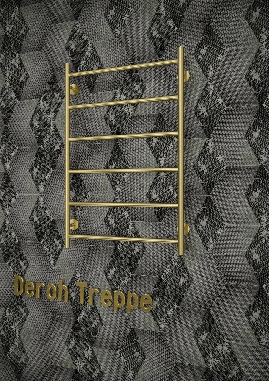 Полотенцесушитель эл. DEROH Treppe 6П 30/80 правое скрыт. подключ., 55 Вт золото мат. фото3