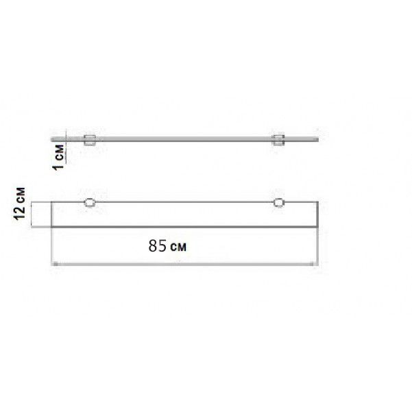 Полка стеклянная акватон 85