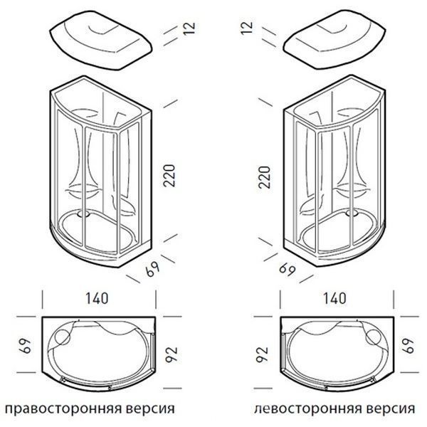 Схема душевой кабины