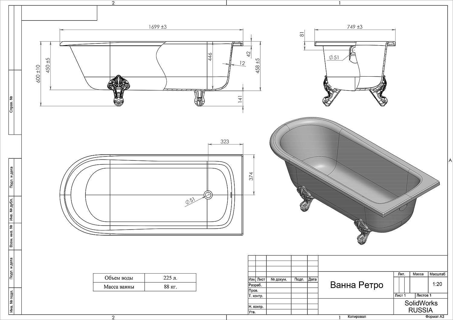 Размер ножек ванны. Ванна Astra-form Вега 170х75. Ванна Astra-form ретро 170x75.