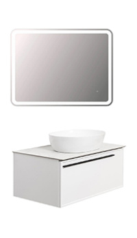 Комплект мебели со столешницей TONI ARTI Ello+Noche 100 белый матовый