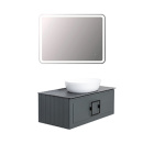 Комплект мебели со столешницей TONI ARTI Cantu+Noche 80 серый матовый, черная ручка