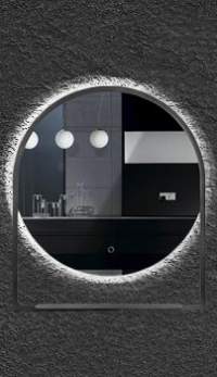 Зеркало ARMADI ART 80 круглое с полочкой антрацит