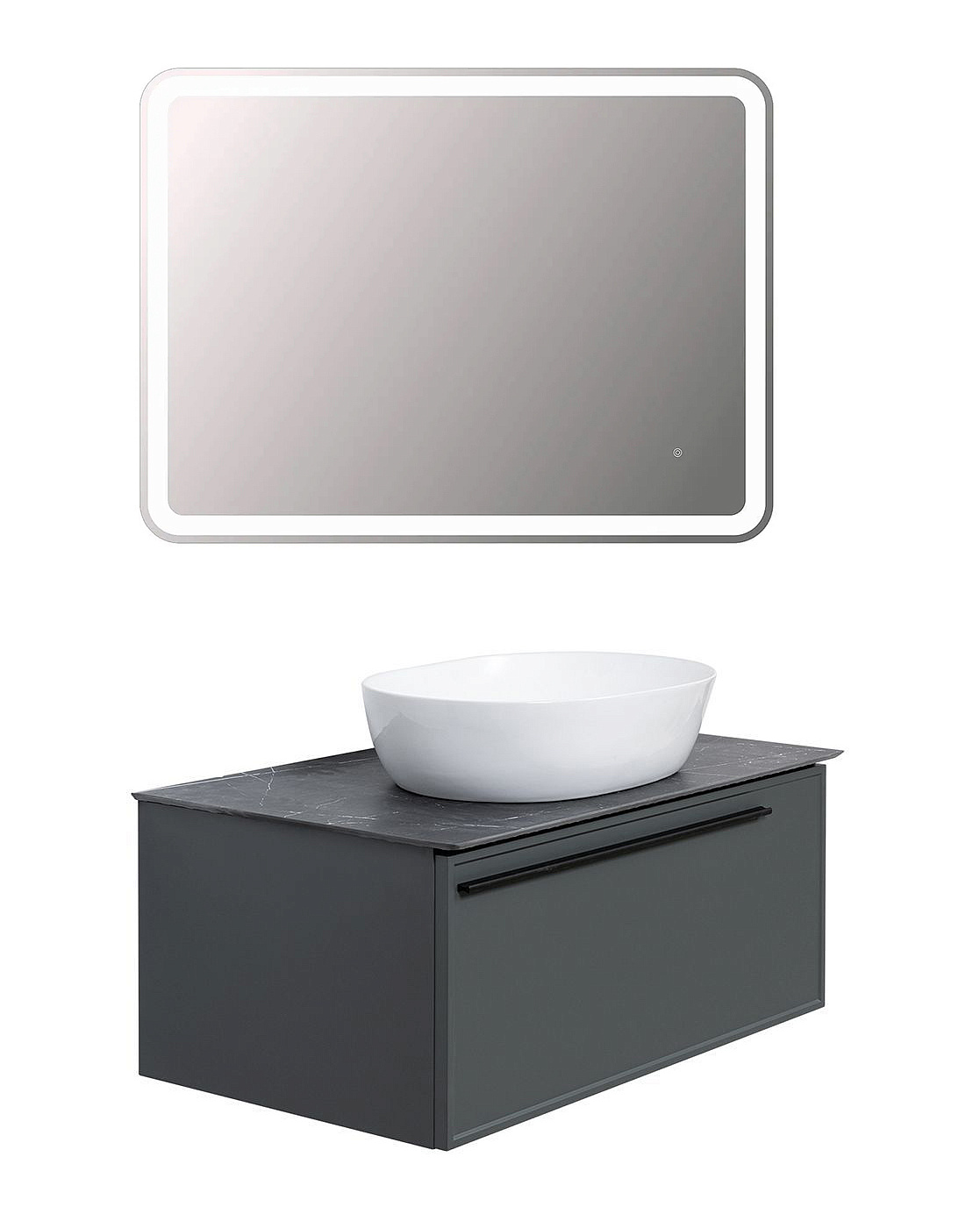 Комплект мебели со столешницей TONI ARTI Ello+Noche 100 серый матовый фото2