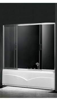 Шторка для ванны AULICA AL-162-02 160/180X150 стекло матовое