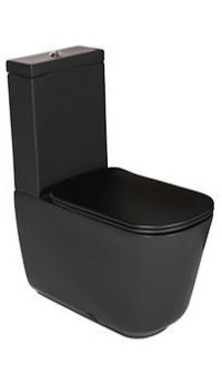Унитаз-компакт KERASAN Tribeca 511731 с сиденьем с микролифтом, черный матовый