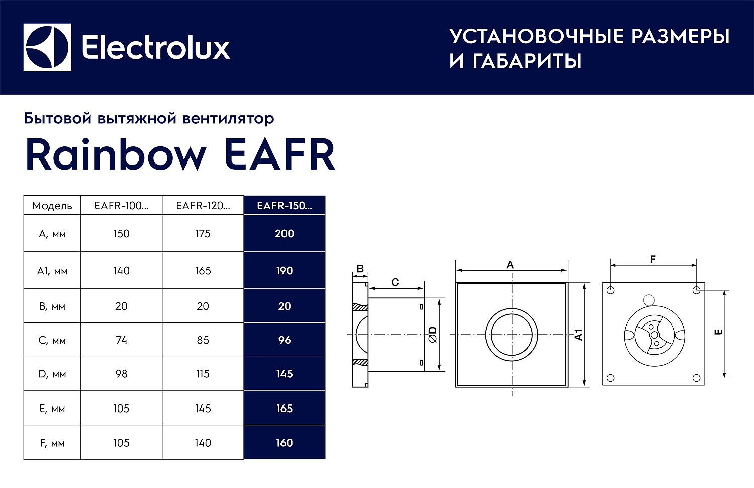 Вентилятор вытяжной ELECTROLUX Rainbow EAFR-150 steel обратный клапан фото7