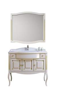 Комплект мебели OPADIRIS Лаура 120 белый с бежевой патиной/swarovski золото