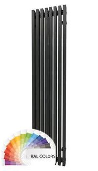 Радиатор стальной вертик. TONI ARTI Noche 8 секций, ниж. правое подключ. 388/750, 0.62 кВт, черный