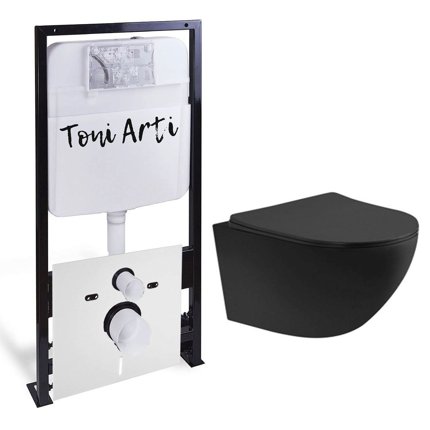 Комплект TONI ARTI TA-01 + Russi с сиденьем с микролифтом, черный матовый фото2
