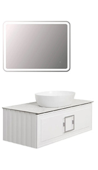 Комплект мебели со столешницей TONI ARTI  Cantu+Noche 100 белый матовый, ручка хром